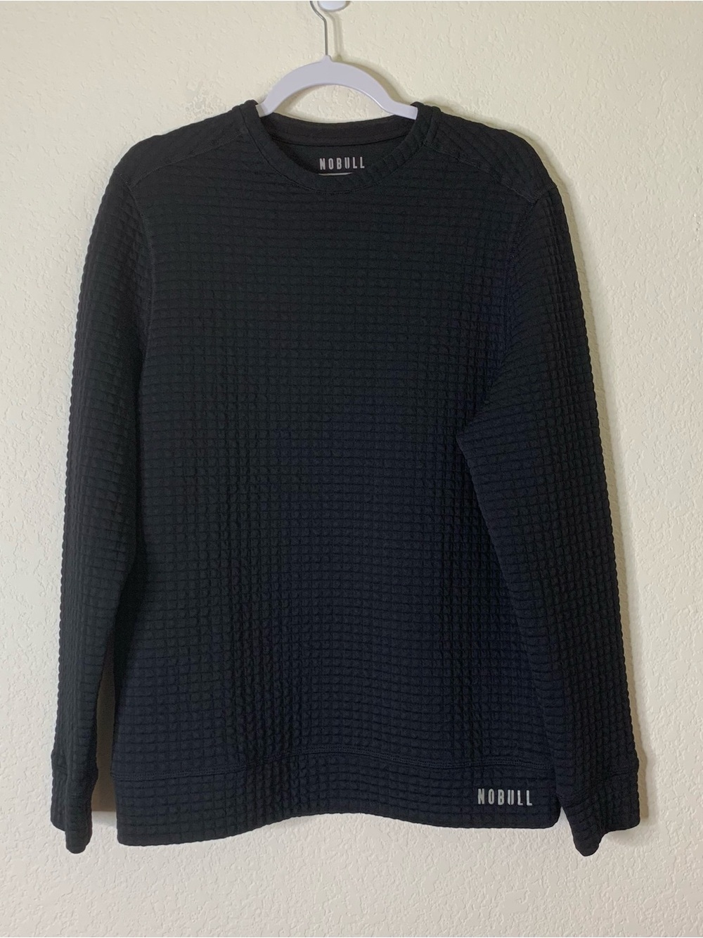 Nobull Men's Quilted Crew Pullover waffle grid M